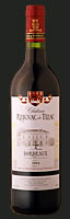 Acheter ce vin - Château Reignac de Tizac - Elevage traditionnel - AOC Bordeaux 2004 - Avec les site Internet de vente de vin direct producteur "Les20deClaire.com"